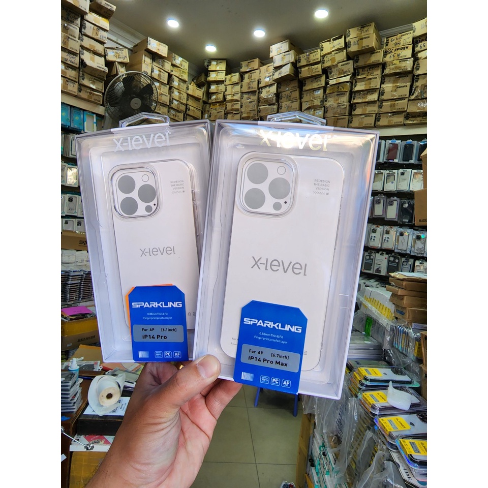 Ốp lưng X-level trong cứng Siêu mỏng chống ố màu iPhone 12 Pro max,14 Pro,14 Pro max,13,13 Pro