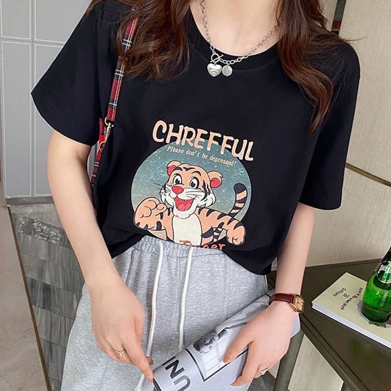 NRVP Áo Thun 100% Cotton Tay Ngắn Dáng Rộng