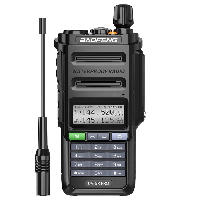 Bộ đàm Baofeng 9R PRO  tích hợp nghe đài FM, đèn pin, kháng nước IP68, cự ly liên lạc 1-3km | TECHMART