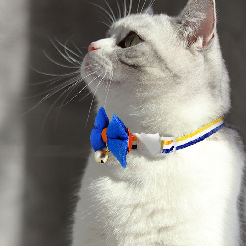HamshMoc Vòng Cổ Nhẹ Mềm Mại Thoải Mái Bền Bỉ Có Chuông Và Nơ Dễ Thương Có Thể Điều Chỉnh Cho Thú Cưng / Mèo / Thỏ