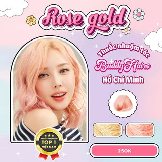 Thuốc nhuộm tóc màu ROSE GOLD,GOLD ROSE thuốc nhuộm tóc tại nhà Buddyhairs tặng kèm phụ kiện nhuộm tóc