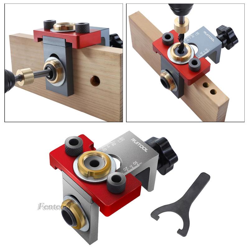 Dụng Cụ Định Vị Lỗ Khoan Gỗ / Gỗ Bằng Hợp Kim Nhôm 3 Trong 1 Có Thể Điều Chỉnh Được Fenteer1