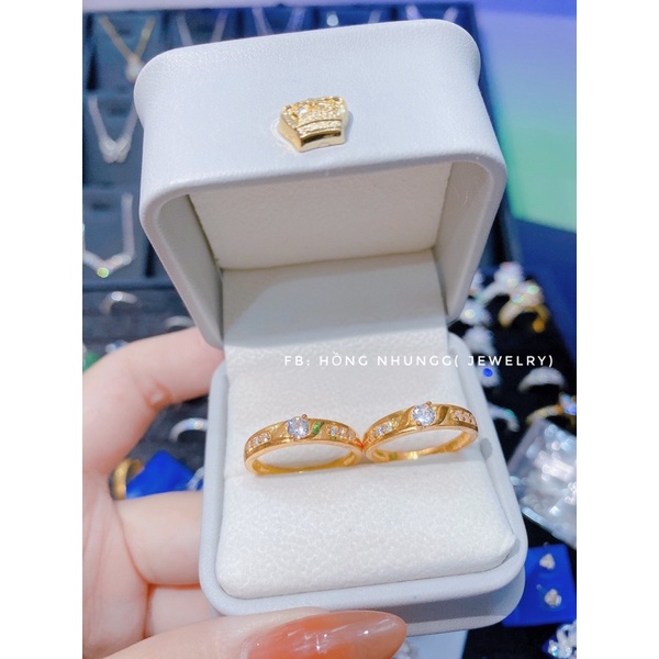 nhẫn đôi bạc xi vang