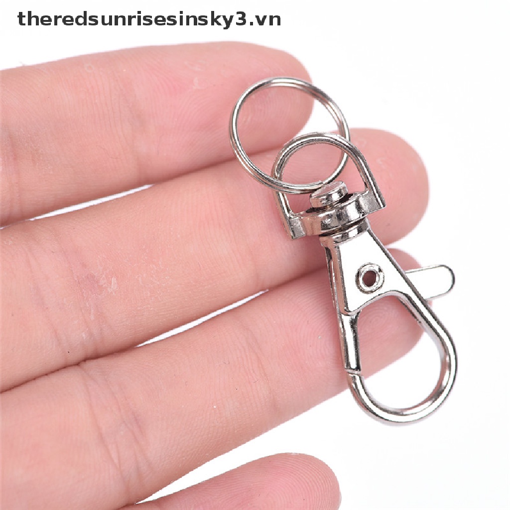 Set 10 Móc Khóa Có Kẹp Màu Bạc Tiện Dụng