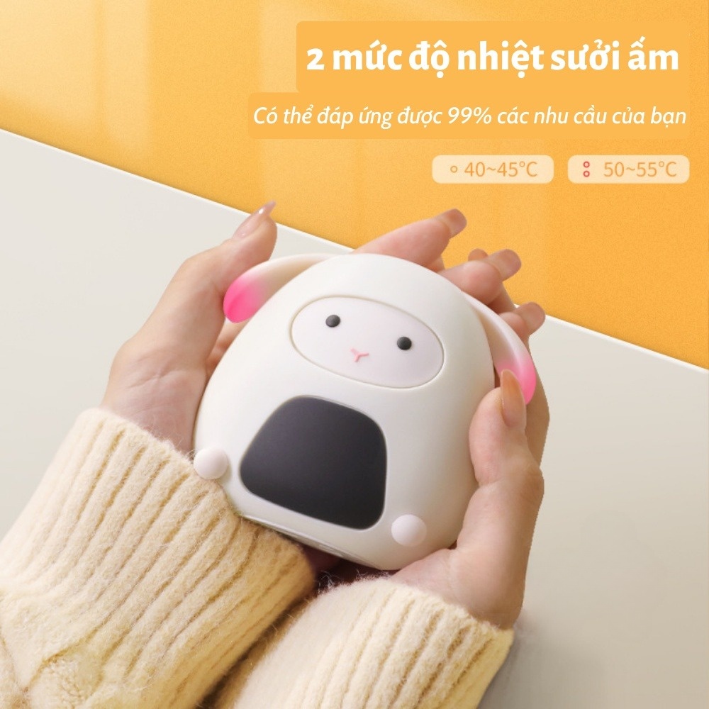 Máy sưởi mini cầm tay kiêm Sạc dự phòng dung tích lớn 6000mAh, máy sưởi mini đa năng
