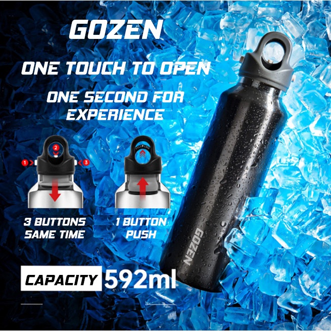 Bình giữ nhiệt 36h lạnh và 18h nóng inox 316 công nghệ Revomax Hoa Kỳ đóng mở một giây một tay bảo hành 1 năm