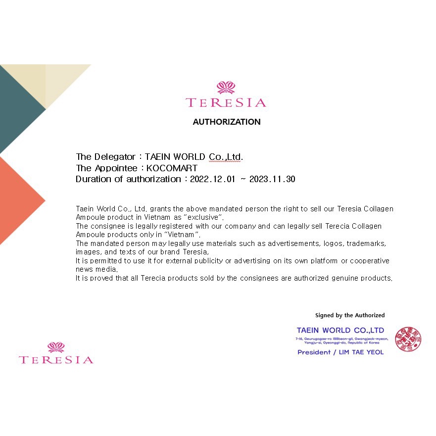 Tinh Chất Collagen Tươi Hàn Quốc Marine Teresia - Serum Trắng Da Căng Bóng Trẻ Hóa Da, Chống Lão Hóa