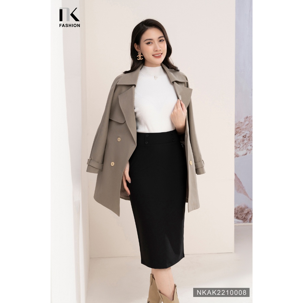 Áo Mangto Nữ Công Sở Hàn Quốc NK Fashion 4 Cúc Dáng Suông Chất Kaki Hàn Sang Trọng NKAK2210008