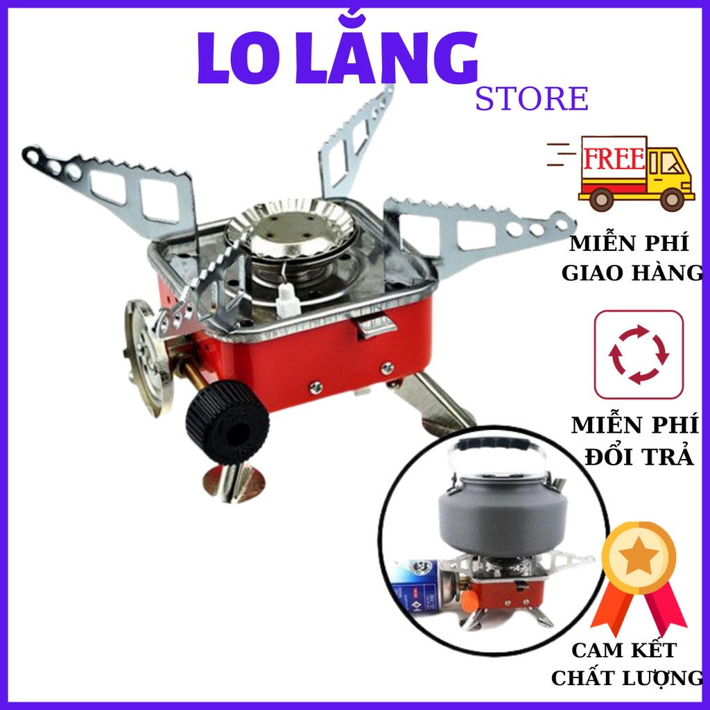 Bếp ga du lịch dã ngoại mini xếp gọn chỉ nhỏ gọn bằng lòng bàn tay có túi đựng có thể bỏ vào ba lô