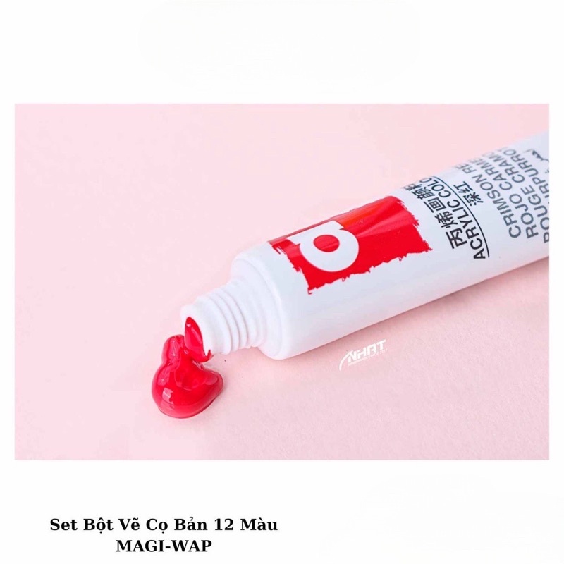 Set Bột Vẽ Cọ Bản 12 Màu Chuyên Dụng (12ml/Tuýp - Set 12 Tuýp)