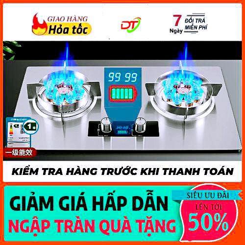 Bếp gas đôi 9 đầu đốt DT366T cao cấp chế độ hẹn giờ cảm biến an toàn - Bếp ga lắp âm và dương - (BH CHÍNH HẢNG 12 TH