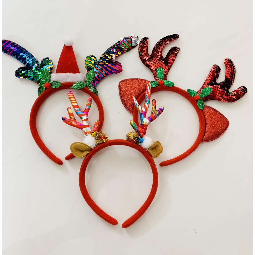 Cài noel tuần lộc kim sa lật siêu cute cho bé