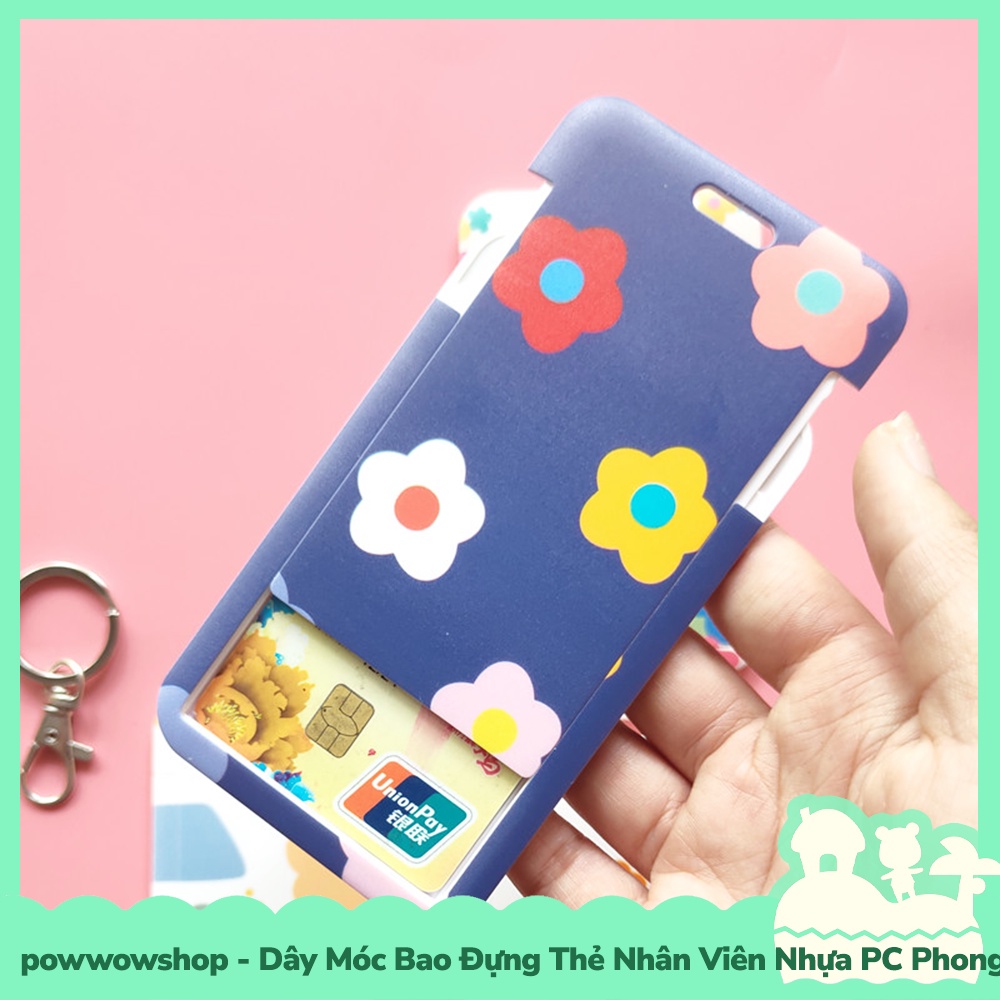 [Sẵn VN - Hỏa Tốc] Dây Móc Bao Đựng Thẻ Nhân Viên Nhựa PC Mẫu Hoạ Tiết Hình Hoa Cổ Điển Hiện Đại