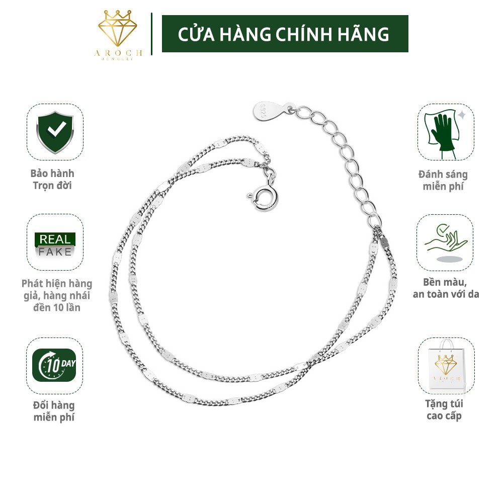 Vòng tay bạc Ý s925 hai lớp S4253 - AROCH Jewelry