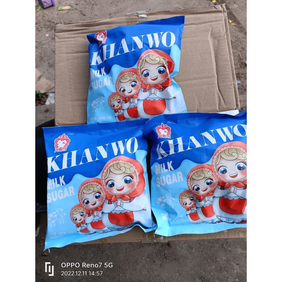 [ Hàng tết ] Combo 1200g Kẹo sữa Khanwo / Kẹo dẻo vị sữa ăn vặt ngon siêu nghiền
