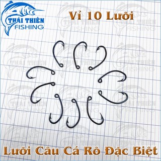 Lưỡi Câu Cá Rô Đặc Biệt Thép Đen Làm Thủ Công – Vỉ 10 Cái Sắc Bén