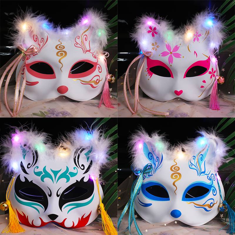 Mặt Nạ Hóa Trang Halloween Hình Cáo Phong Cách Nhật Bản