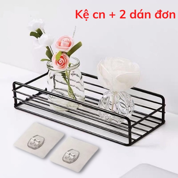 Kệ inox để đồ nhà tắm, phòng bếp không cần khoan tường, kệ trang trí nhà cửa dán tường