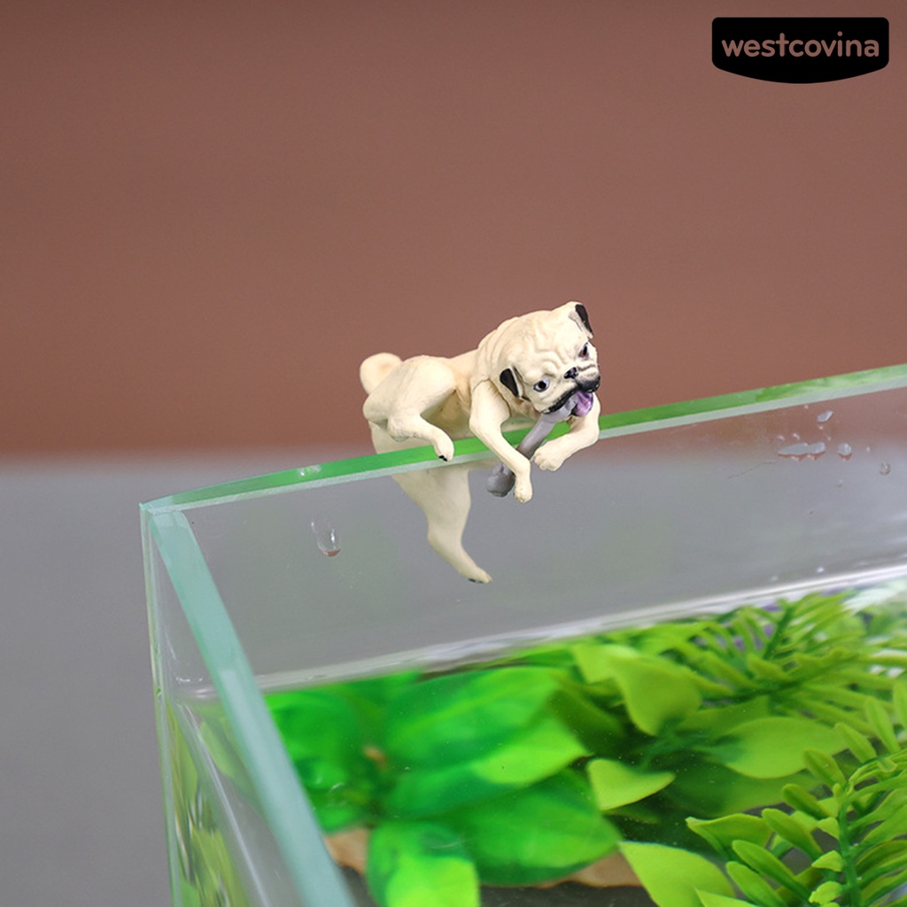 [Hot]♝Chú Chó Pug Hoạt Hình Bằng Nhựa Resin Siêu Bền Treo Trang Trí Bể Cá