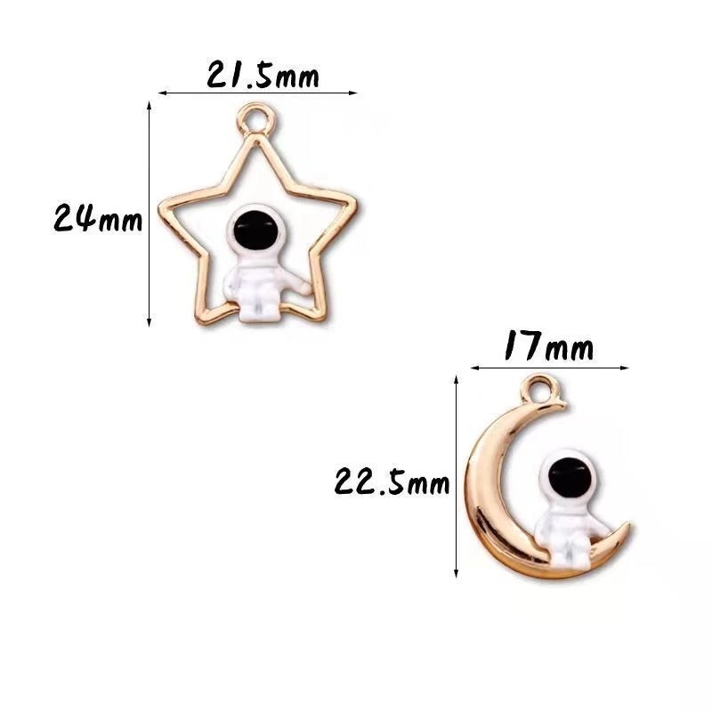 Vòng cổ Hợp Kim Mặt Hình Phi Hành Gia / Mặt Trăng Ngôi Sao 3D Đơn Giản Thời Trang Hip hop Cho Cặp Đôi