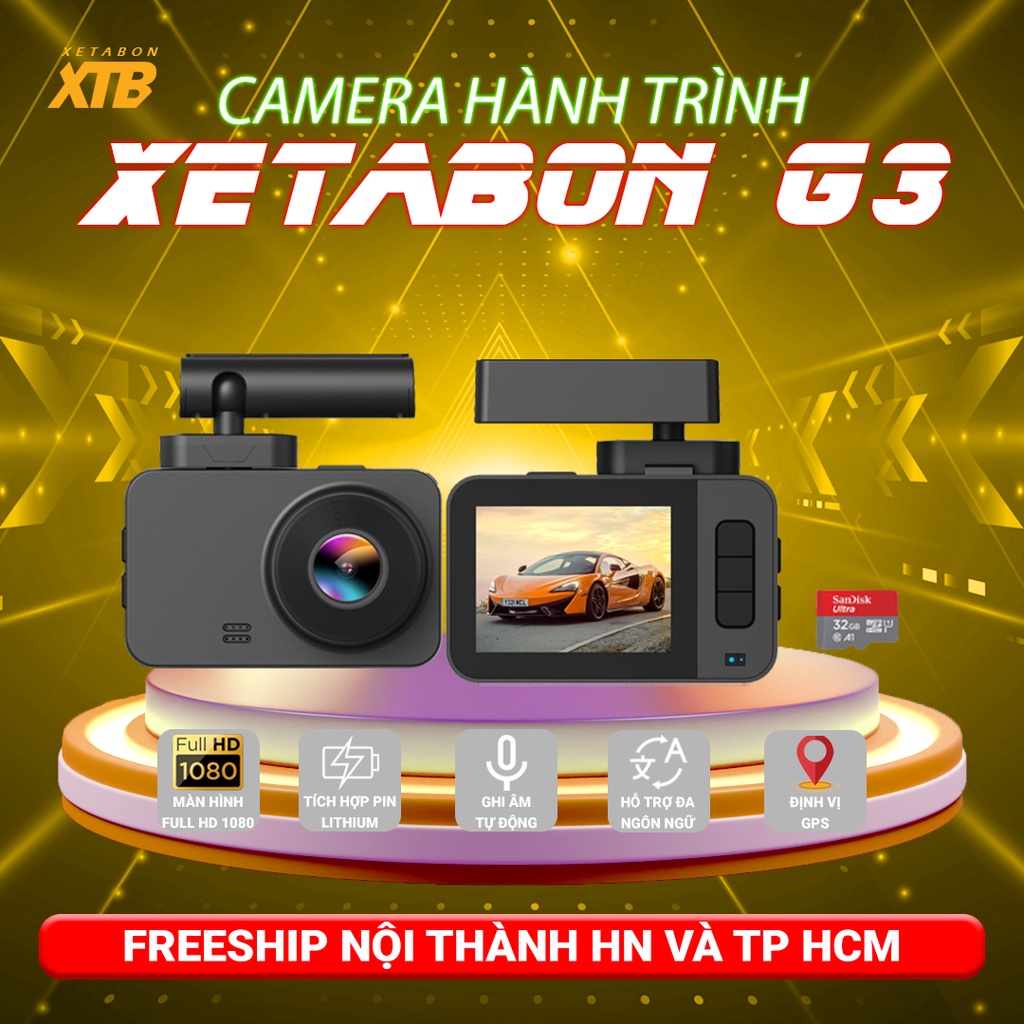 Camera hành trình ô tô G3 tăng tầm nhìn ban đêm Ultra HD mới kết nối wifi, định vị GPS, ghi âm tự động bảo hành 12 tháng