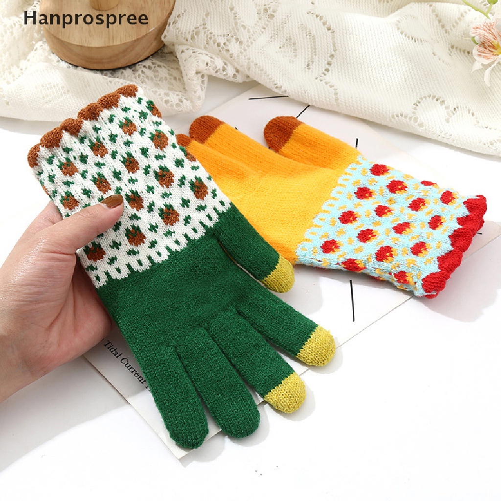 Hanprospree > Găng Tay Len Cashmere Dệt Kim Thời Trang Mùa Đông Cho Nữ