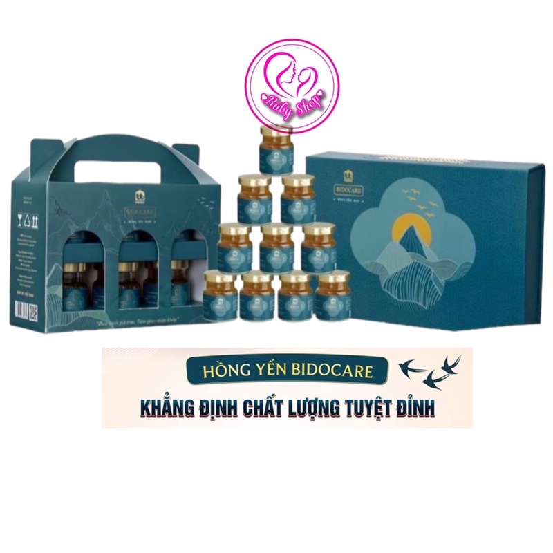 Hồng Yến chưng sẵn Bidocare set 6 hũ người lớn -phục hồi cơ thể, bồi b