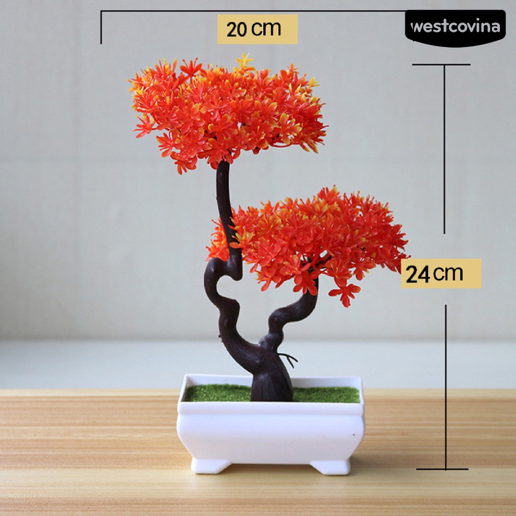 [WEST]⚘Chậu Cây Bonsai Giả Bằng Nhựa Dùng Trang Trí Nhà Cửa / Khách Sạn