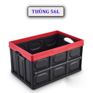 Thùng đựng đồ cốp xe ô tô có thể gấp gọn. Thùng nhựa đựng đồ ô tô tiện lợi size 30l, 56l kèm túi lót