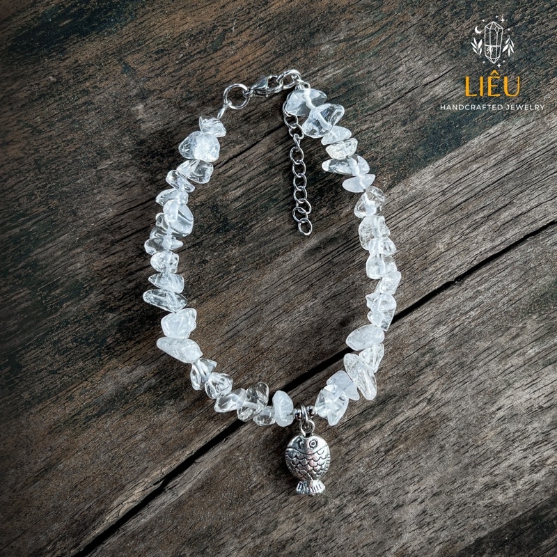 Vòng tay Clear Quartz thô - thach anh trắng