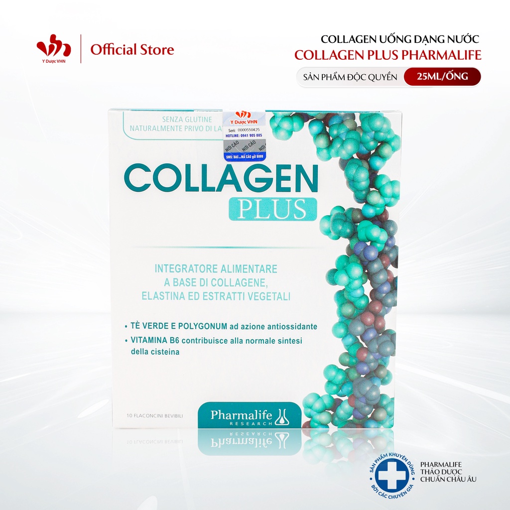 Collagen Uống Dạng Nước Collagen Plus PHARMALIFE Giúp Da Căng Bóng, Tươi Trẻ, Ngăn Ngừa Lão Hóa Hộp 10 Ống