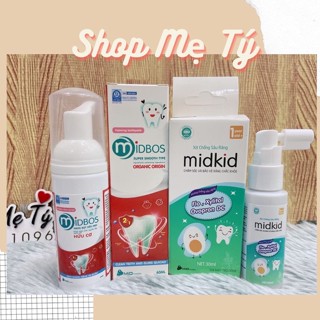 Xịt chống sâu răng Midkid và kem đánh răng hữu cơ Midbos cho bé từ 12