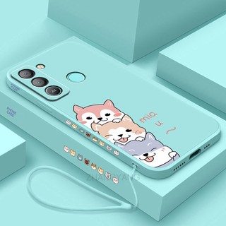 Ốp Điện Thoại TPU Silicon Mềm Hình Chú Cún Dễ Thương Gắn Dây Đeo Màu Tương Phản Cho Tecno POP 5 LTE