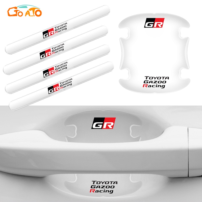 GTIOATO Cho Toyota GR Miếng Dán Tay Nắm Cửa Ô Tô Trong Suốt Miếng Dán Hõm Cửa Ô Tô Chống Xước Trầy Xe Hơi Dán Xe Trang Trí ô Tô Cho Toyota CHR Raize Corolla Cross Rush Fortuner Yaris Innova Vios Prius C Wigo Sienta Land Cruiser 200