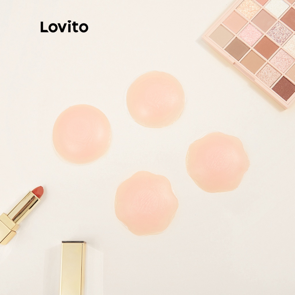 Lovito Phụ kiện đồ lót thoáng khí bằng silicon trơn không dây thông thường L12054 (Nude)