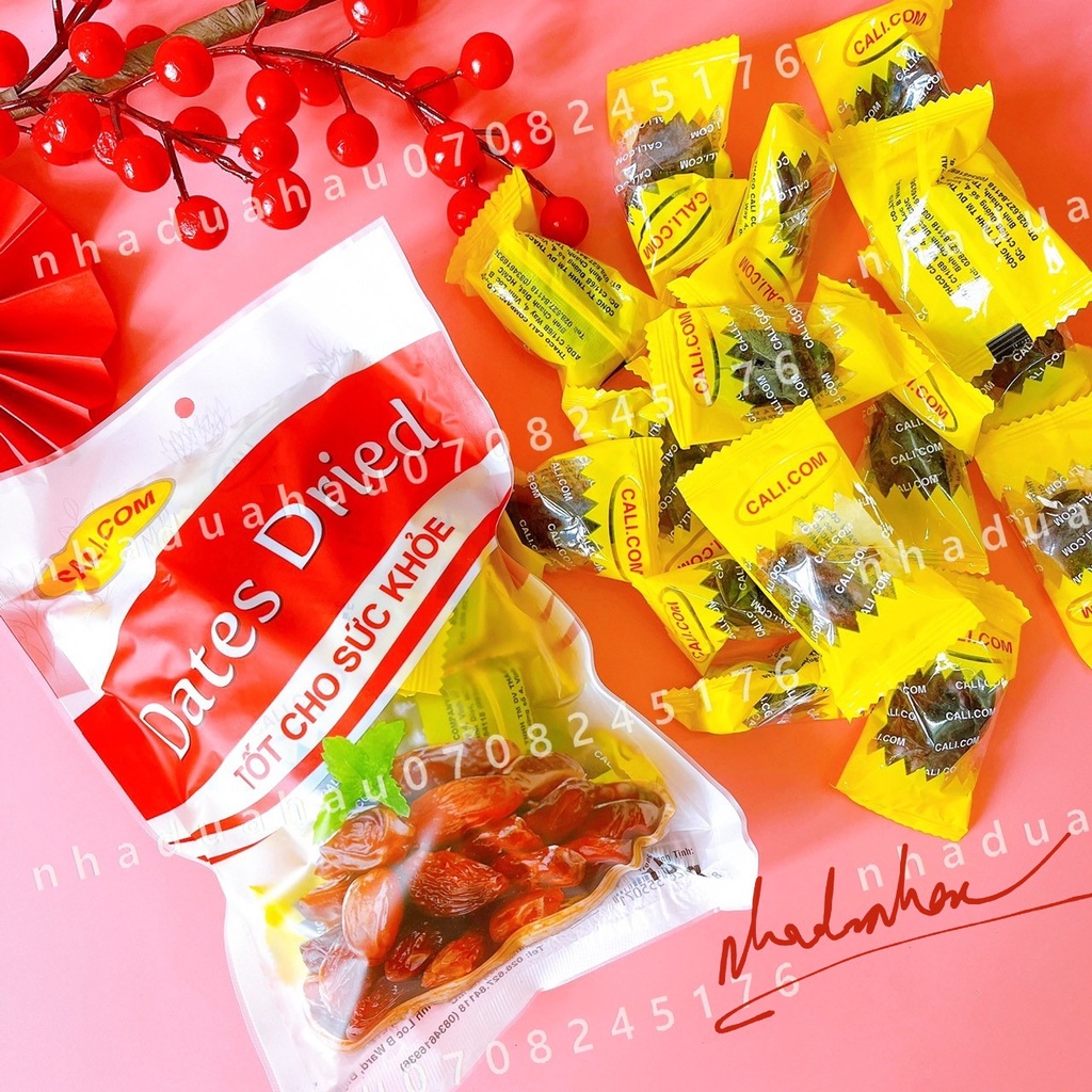 HÀNG TẾT- Một gói mứt chà là sấy dẻo ngọt tự nhiên đóng gói từng viên Dates Dried hàng cty VN gói 150gam