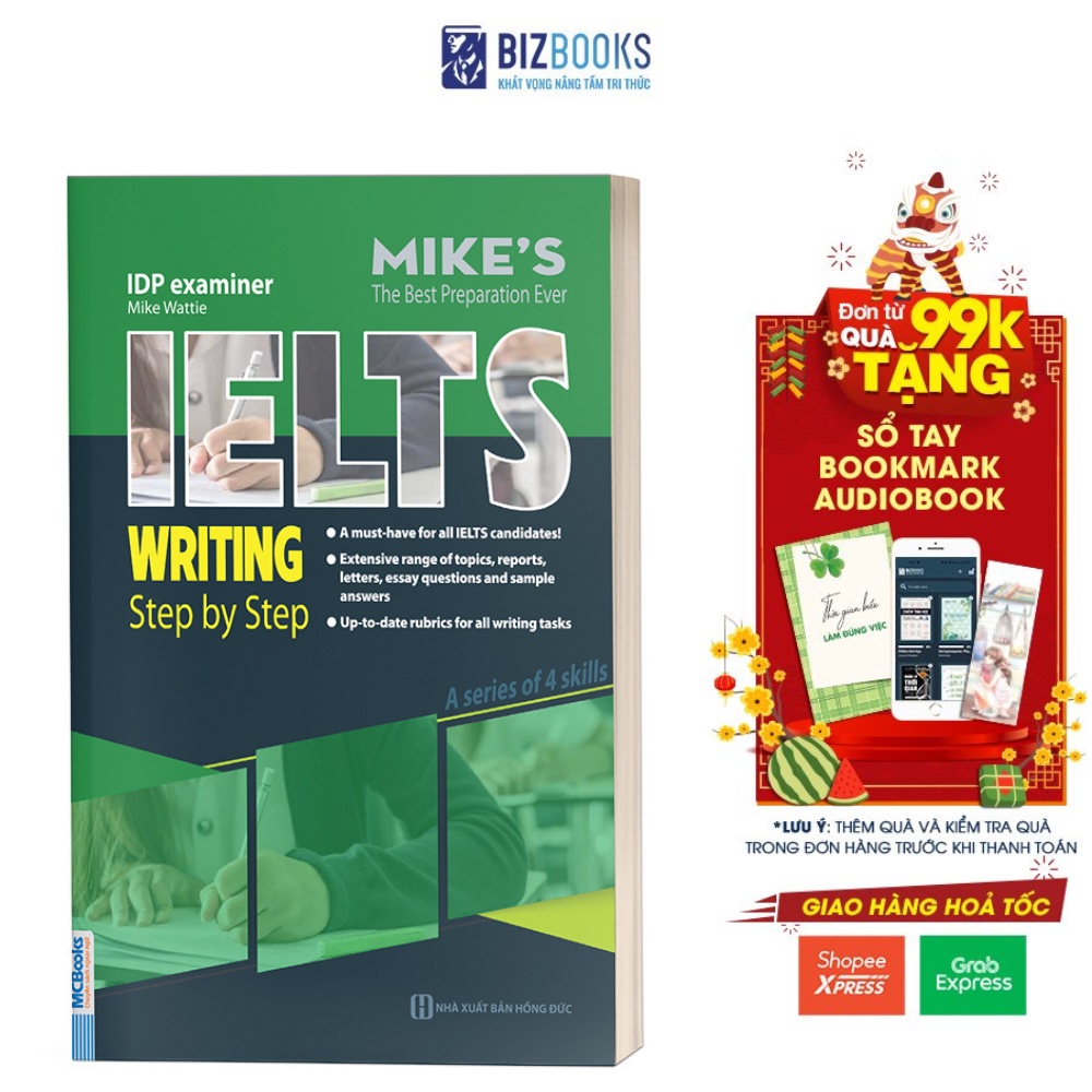 Sách - Ielts Writing Step By Step - Dành Cho Người Luyện Thi Ielts - Bizbooks Tặng Sổ Tay và Bookmark