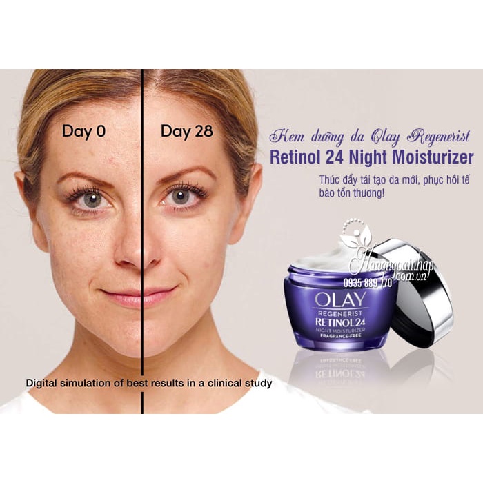 Kem đêm/Serum Olay Ngừa Lão Hoá Chiết Xuất Retinol 24 Regenerist Retinol 24 Night Serum Fragrance-Free