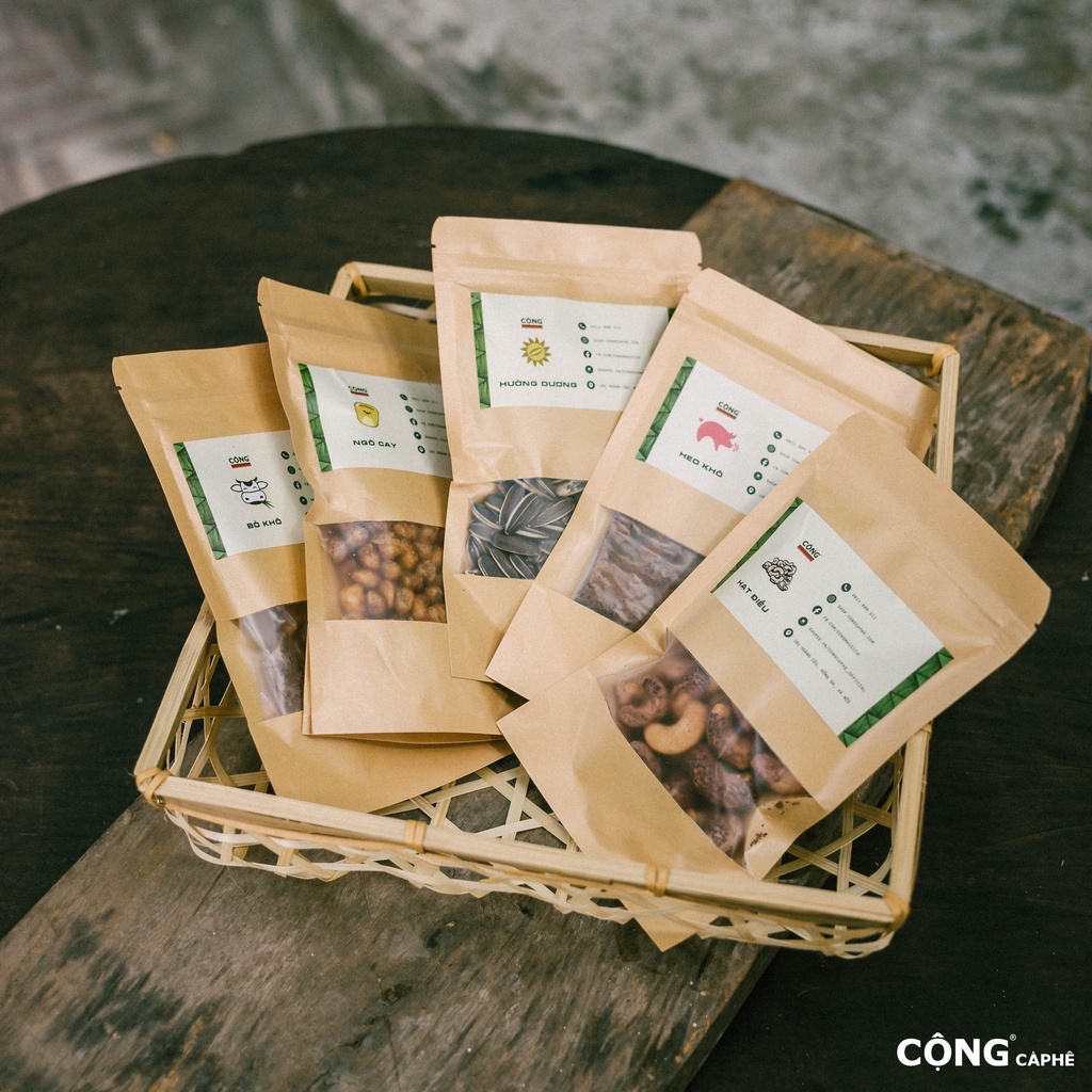 Thịt bò khô Cộng Cà Phê định lượng 30gr, 100gr, 200gr