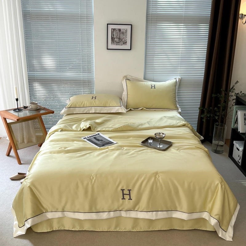 Set ga lụa chăn trần chữ H thương hiệu IGUN BEDDING