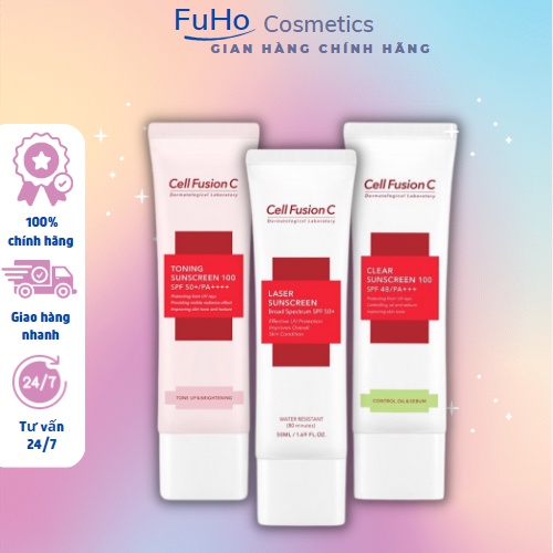 Kem Chống Nắng Nâng Tông Trắng Hồng Cell Fusion C Toning Sunscreen 100 SPF50+ PA++++ Fuho cosmetics
