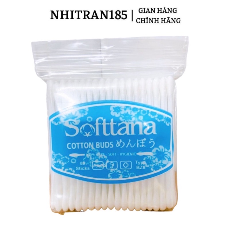 Tăm bông vệ sinh tai mũi softtana 100 cái