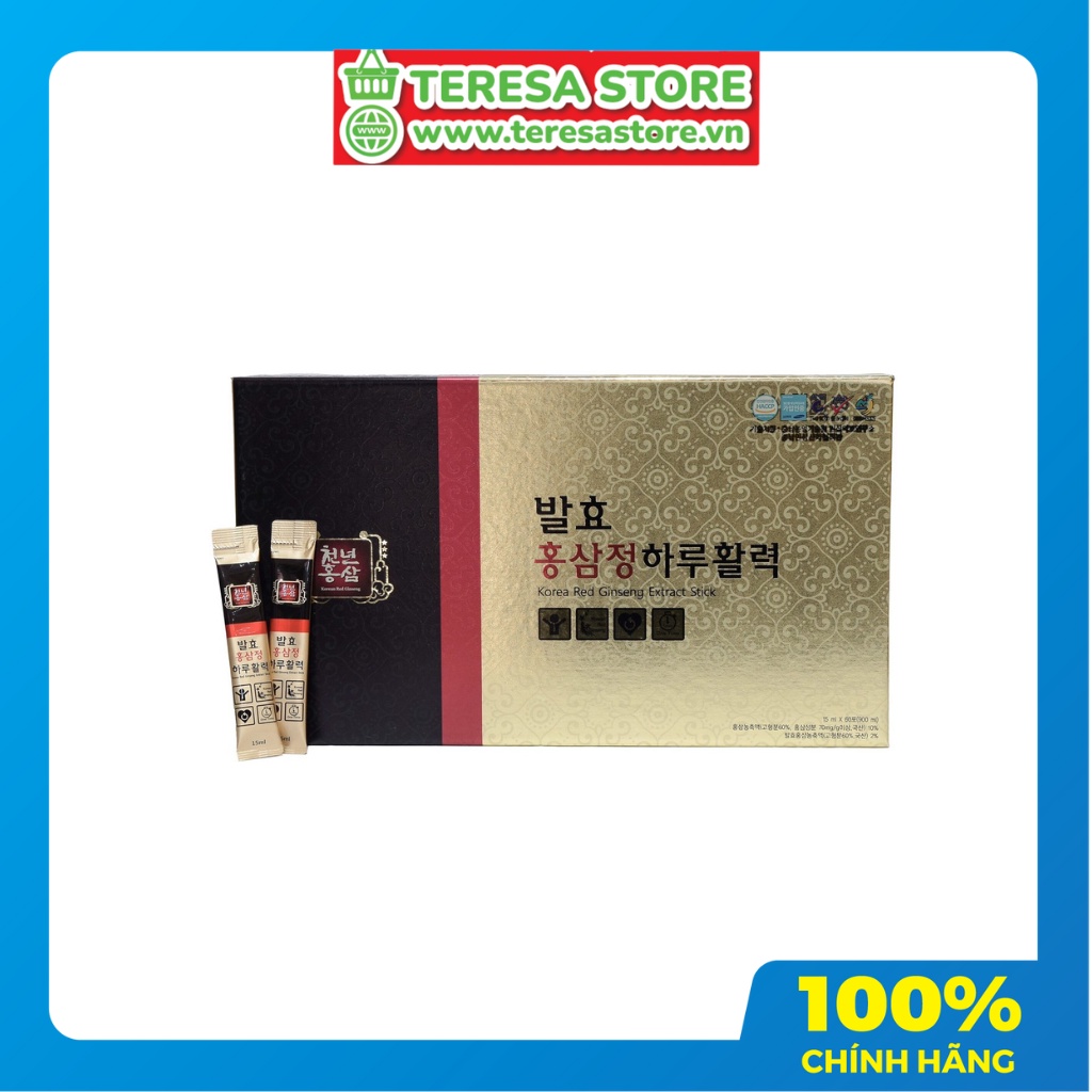 Tinh Chất Hồng Sâm 1Day (Korea Red Ginseng Extract Stick) 15ml x 60 gói
