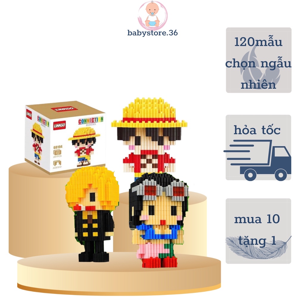 Lego mini đồ chơi lắp ráp 3D Vua Hải Tặc One Piece, Luffy,Sauron,Sanji,Frankie,Chopeer,Brook,Nami,Usopp,Át- Super.Lego