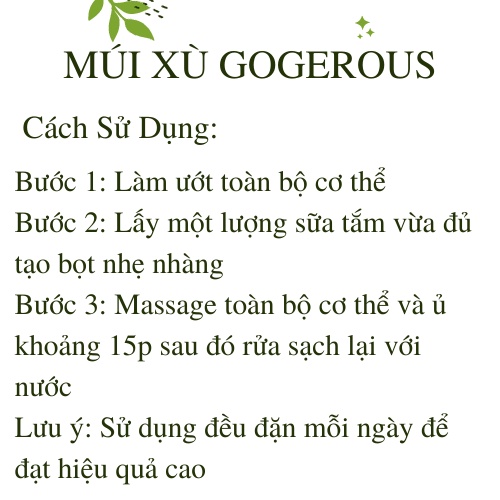 Set tắm trắng chanh Múi xù Gogerous trăng da 10g