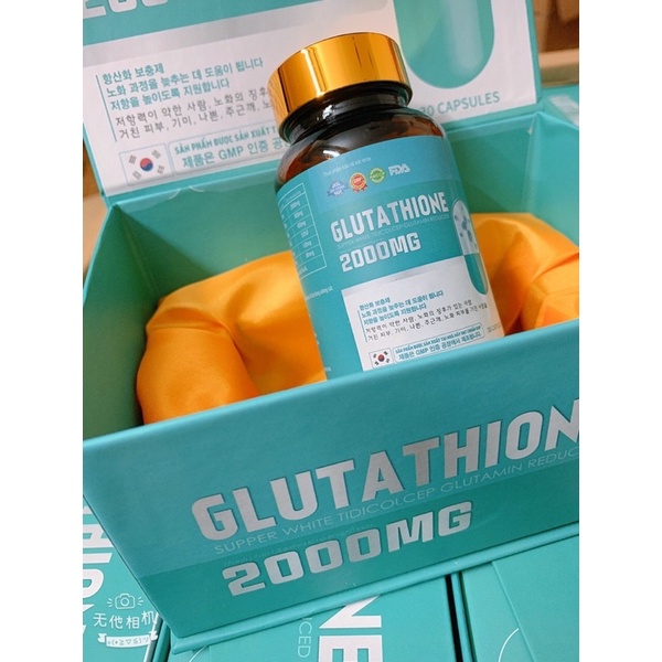 Viên glutathione 2000mg, viên uống trắng da glu 2000 mờ nám đẹp da