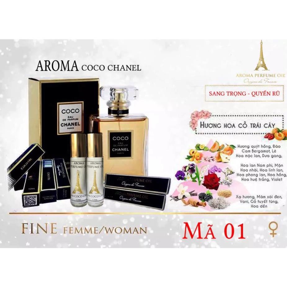 Nước Hoa Nam - Nữ Thơm Lâu A'love  Aroma Perfume Paris  Dạng Lăn 12ml