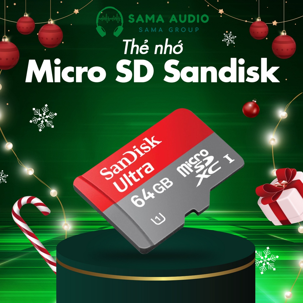 Thẻ nhớ Micro SD Sandisk - BẢO HÀNH 5 NĂM - Dùng cho Điện Thoại, Loa Nhạc, Laptop, Máy Tính - 16GB/32GB