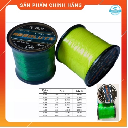 Cước Câu Cá Try Absolute, Giá Thành Rẻ, Chuyên Dùng Cho Câu Hồ, Sông, Đầy Đủ Size - Ryoko Việt Nam