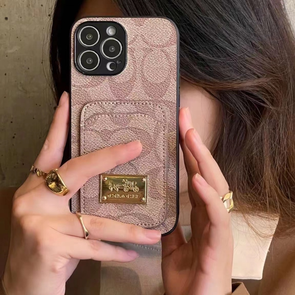 Ốp Điện Thoại Da Cao Cấp Có Ngăn Đựng Thẻ Phong Cách Âu Mỹ Cho iphone 14 13 12 pro max xr 7p